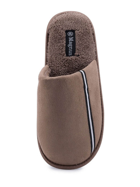 Heel Enclosed Men's Slipper Brown