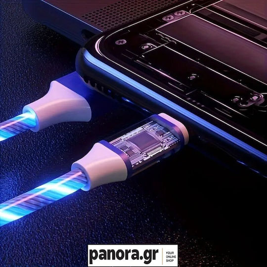 Panora LED USB 2.0 Cable USB-C Male - USB-A Green 1m
