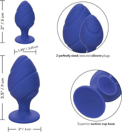 Calexotics Cheeky Buttplug Πρωκτικές Σφήνες Σετ Small Blue