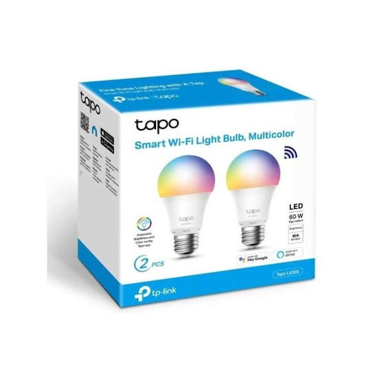 TP-LINK Smart Lampen Tapo L530E v1 LED 8.7W für Fassung E27 RGBW 806lm Dimmbar 2Stück