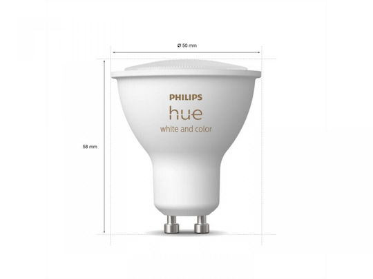 Philips Smart Bulbs LED 4.3W for Socket GU10 RGBW 350lm 3pcs