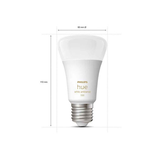 Philips Smart Bulbs LED 8W for Socket E27 and Shape A60 Adjustable White 1100lm 2pcs