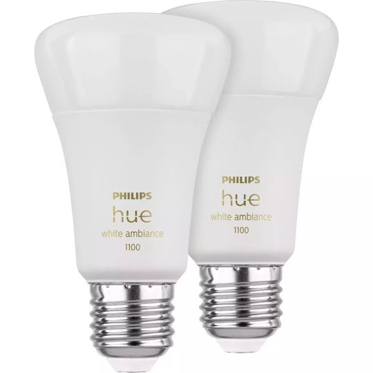 Philips Smart Bulbs LED 8W for Socket E27 and Shape A60 Adjustable White 1100lm 2pcs