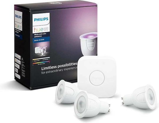 Philips Smart Bulbs LED 5W for Socket GU10 RGB 350lm 3pcs