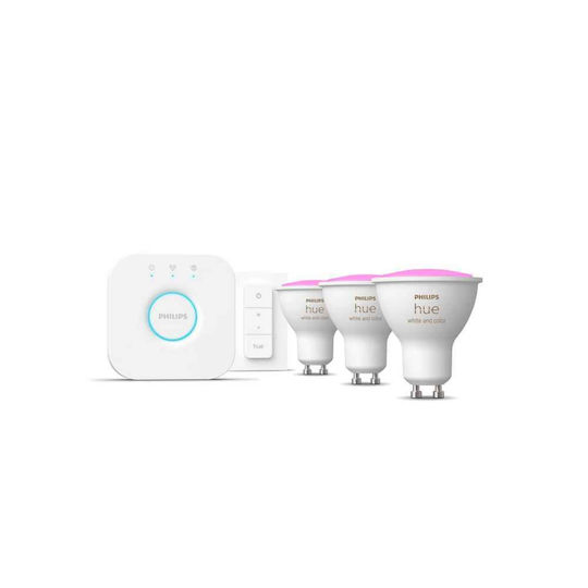 Philips Smart Bulbs LED 5W for Socket GU10 RGB 350lm 3pcs