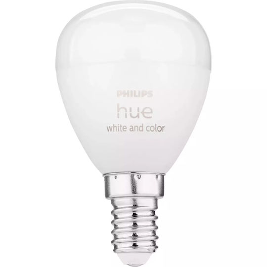 Philips Smart Lampe LED 5.1W für Fassung E14 und Form P45 RGBW 470lm 929003573601