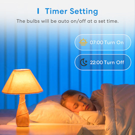 Meross Smart Lampe (Non-HomeKit) LED für Fassung E27 und Form A19 RGB 810lm Dimmbar