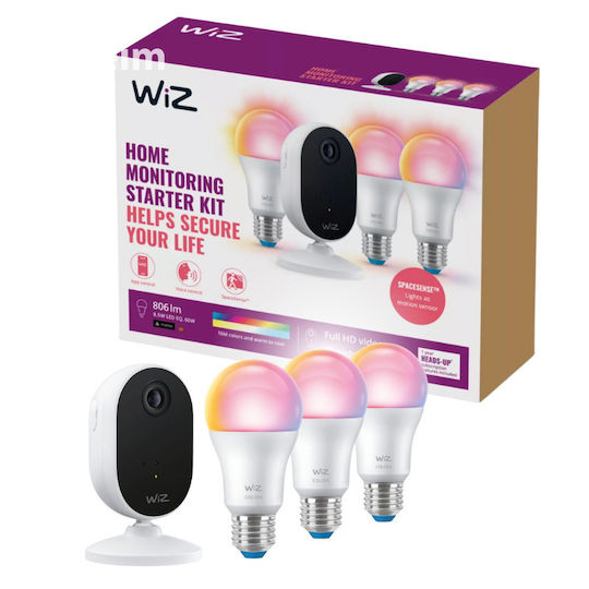 WiZ Smart Λάμπες LED 8.5W για Ντουί E27 και Σχήμα A60 RGBW 806lm 3τμχ