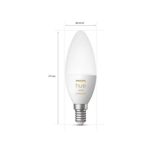 Philips Смарт крушка LED 5.2W за фасунга E14 Регулируем бял цвят 470лм