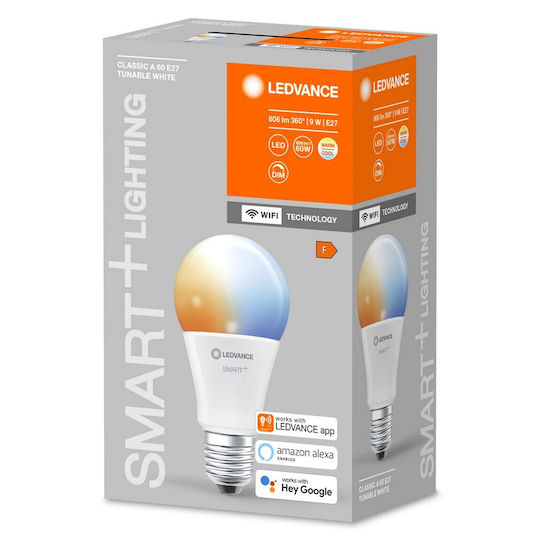 Ledvance Bec Smart LED 9W pentru Dulie E27 și Formă A60 Alb reglabil 806lm Reglabil în intensitate