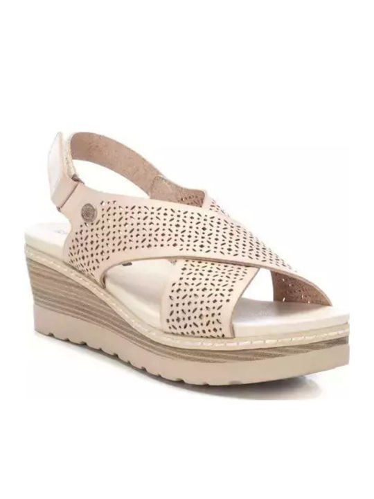 Damenplattformen Beige