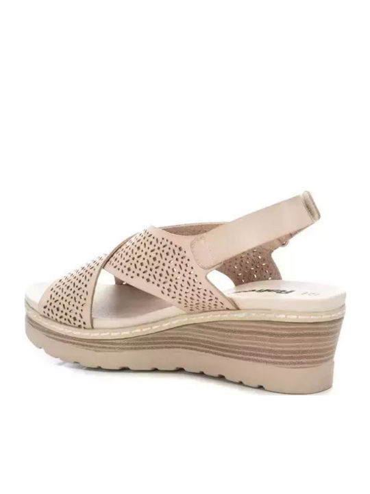 Damenplattformen Beige