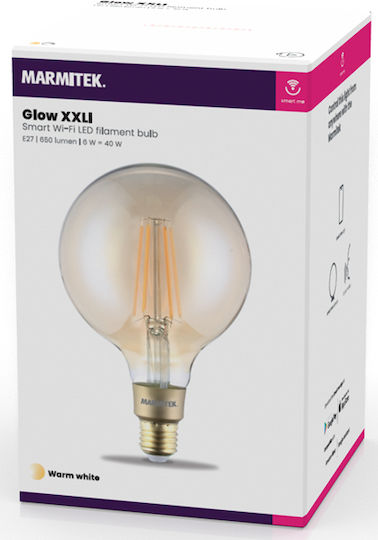Marmitek Smart Λάμπα Glow XXLI LED 6W για Ντουί E27 και Σχήμα G125 Θερμό Λευκό 650lm Dimmable