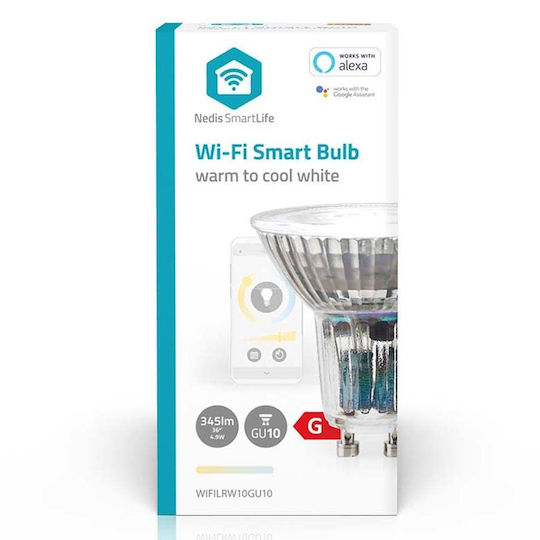 Nedis Smart Lampe LED 4.9W für Fassung GU10 Einstellbar Weiß 345lm