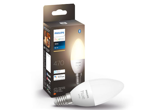 Philips Smart Λάμπα LED 5.5W για Ντουί E14 Θερμό Λευκό 470lm Dimmable