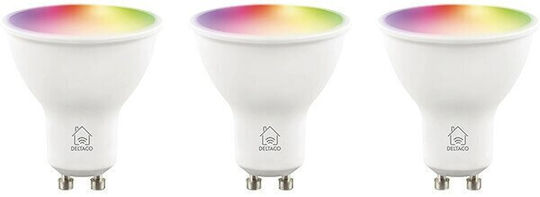 Deltaco Smart Lampen LED 5W für Fassung GU10 RGB 470lm Dimmbar 3Stück