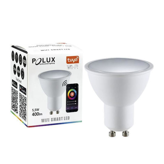 Polux Smart Λάμπα LED 5.5W για Ντουί GU10 και Σχήμα G45 RGB 400lm Dimmable