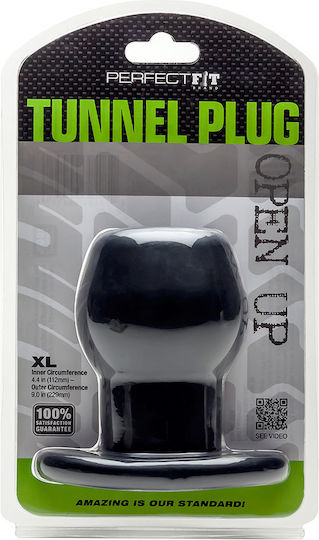 Perfect Fit Brand Tunnel Anal Plug Extra Large Anal Plug XLarge Black