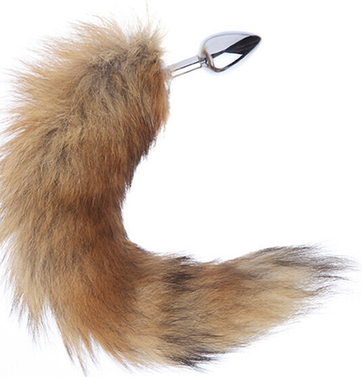 Shots Fox Tail Buttplug Πρωκτική Σφήνα Silver 3cm