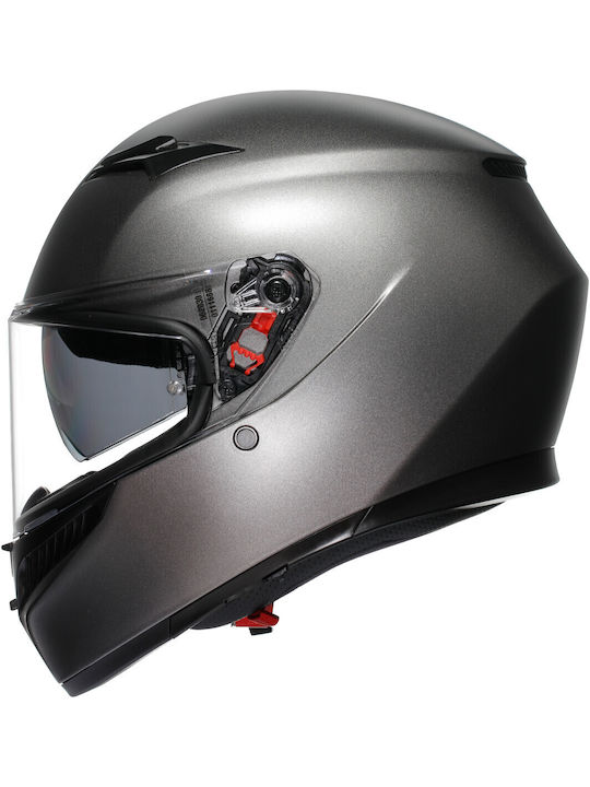 AGV K3 MPLK Mat Luna Grau Motorradhelm Volles Gesicht ECE 22.06 Gewicht 1550gr mit Pinlock und Sonnenvisier