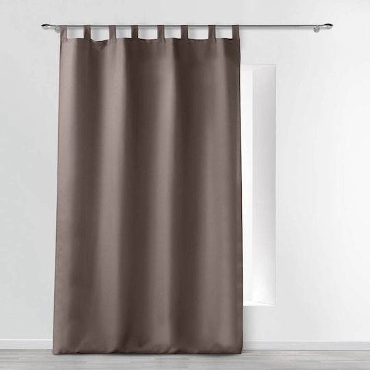 Douceur d'Intérieur Curtain with Tab Top L-c Essentiel Brown 1601051 140x260cm