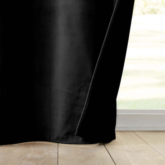 Douceur d'Intérieur Vorhang mit Grommet L-c Polarchic Schwarze 140x260cm