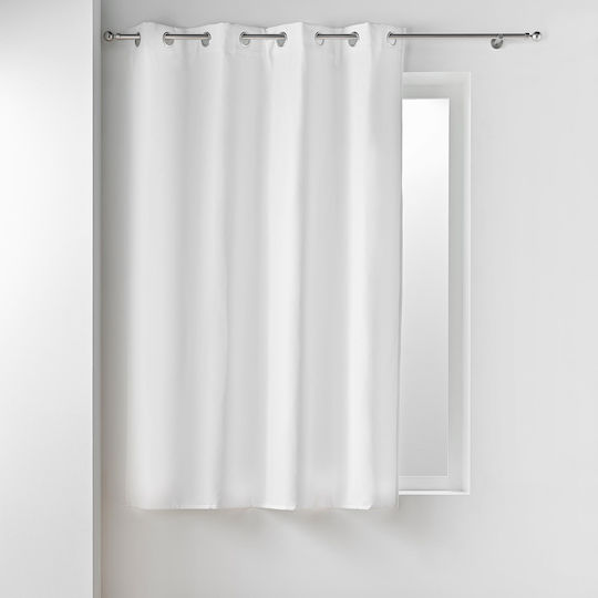 L-c Micropolar Window Curtain with Grommets White 135x180cm