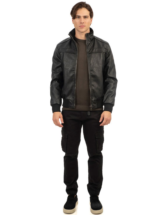 Rebase Faux Leather Jacket Black