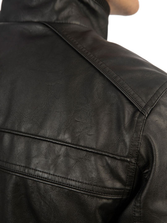 Faux Leather Jacket Black