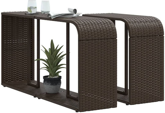 Tisch Rattan Stabil Brown 112x27x55cm