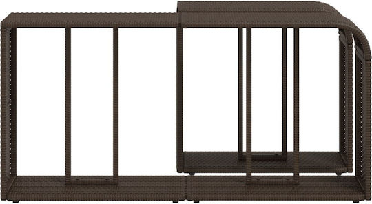 Tisch Rattan Stabil Brown 112x27x55cm