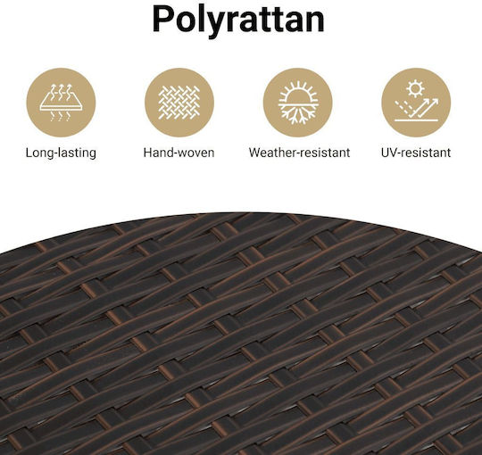Tisch Rattan Stabil Brown 112x27x55cm