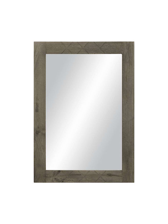 vidaXL Bathroom Mirror made of Solid Wood with Length 50cm Gray