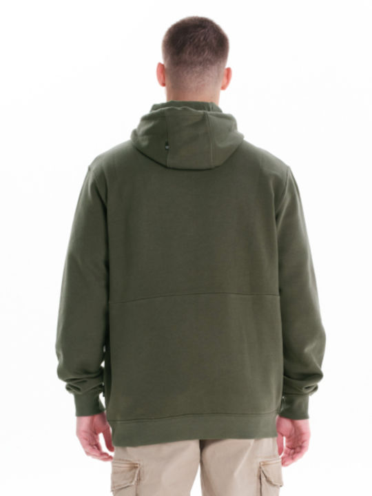 Emerson Sweatshirt Fleece with Hood Pine Green