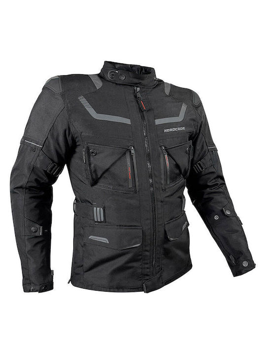 Nordcode Adventure Evo 24 Oversize Men's Motorcycle Jacket Cordura 4 Seasons Waterproof Total Black