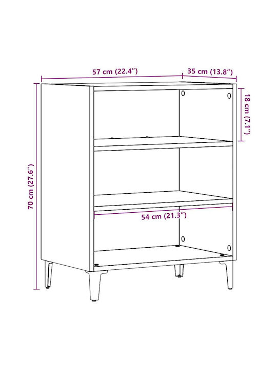Βιβλιοθήκη Καφέ 57x35x75εκ.