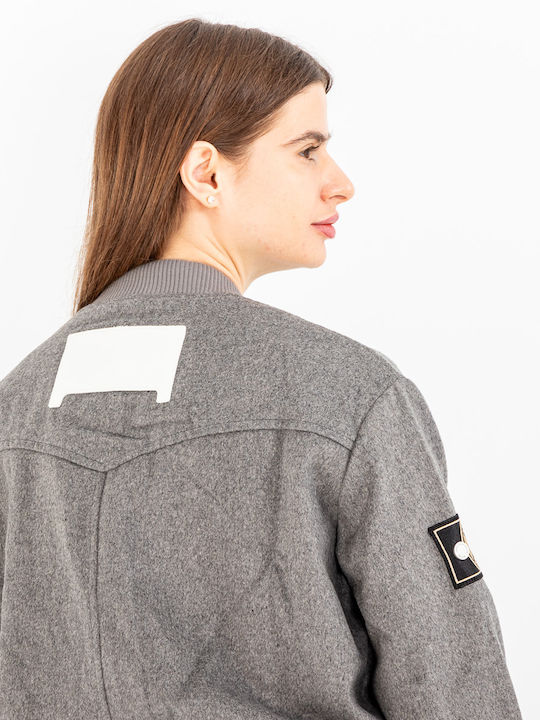 Crop Γυναικείο Bomber Jacket Grey