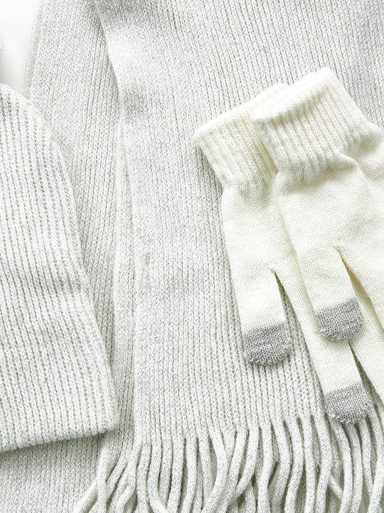 Beanie Γυναικείος Σκούφος Πλεκτός σε Εκρού χρώμα