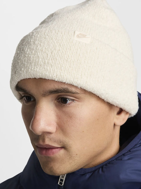 Peak Beanie Unisex Σκούφος Πλεκτός σε Λευκό χρώμα
