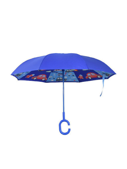 Kinder Regenschirm Gebogener Handgriff Gelb mit Durchmesser 70cm.