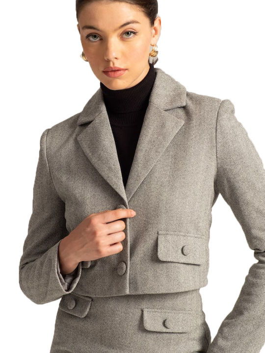 Mind Matter Women's Blazer Grey