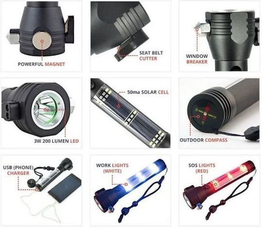 Rechargeable LED Flash Light IP65 with Maximum Brightness 450lm Multi-Function