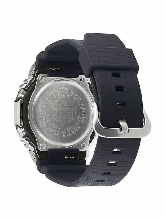 Casio G-Shock Αναλογικό/Ψηφιακό Ανδρικό Ρολόι 44.4mm Χρονογράφος Μπαταρίας με Μαύρο Καουτσούκ Λουράκι