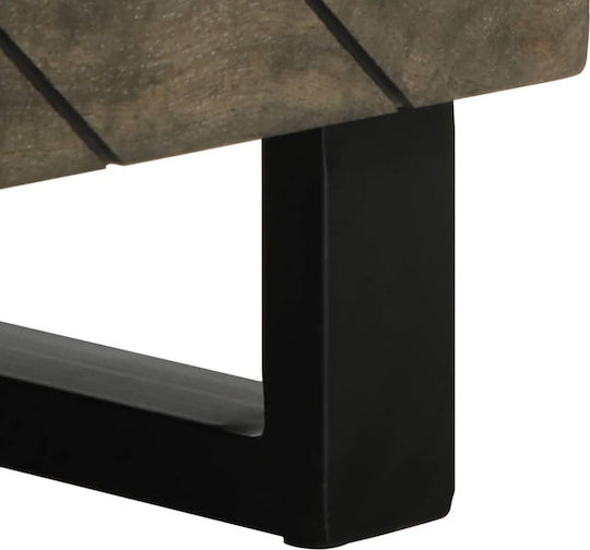 Rectangular Central Coffee Table Made of Solid Wood Black M80xW50xH40cm