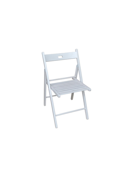 Mykonos Foldable Kitchen Wooden Chair White 43x41x78cm