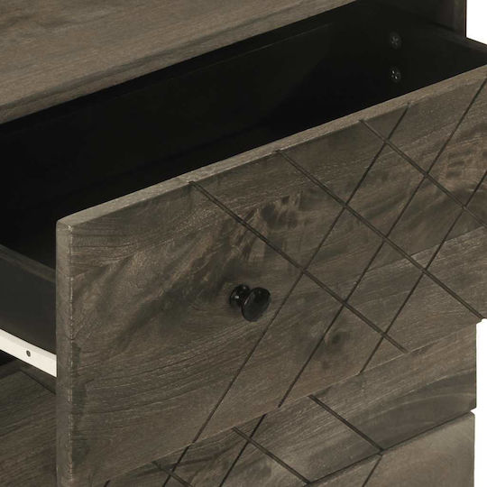 Comoda pentru Dormitor din Lemn Masiv & Metal Negru 60x33x75buc