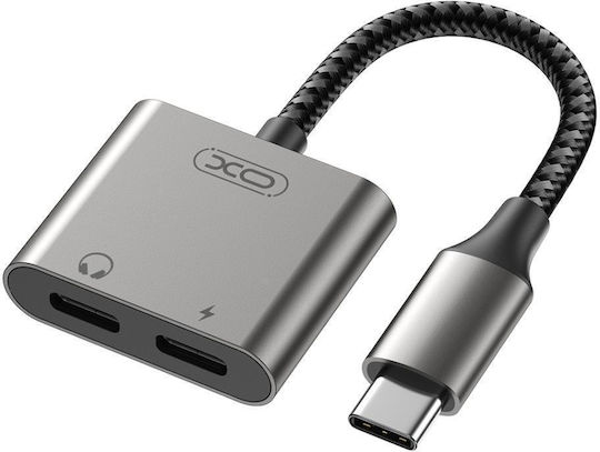 XO Μετατροπέας USB-C male σε USB-C 2x female Λευκό 1τμχ (XO-NBR257A)