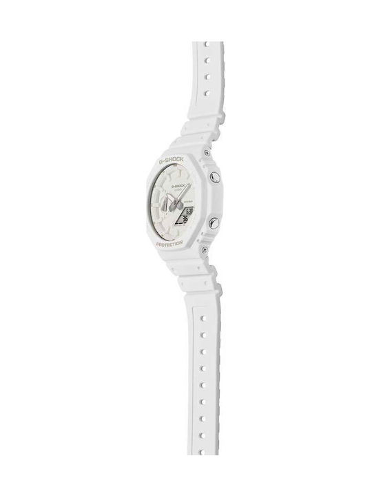 Casio G-shock Men's Watch 45mm Chronograph Battery with White Rubber Strap