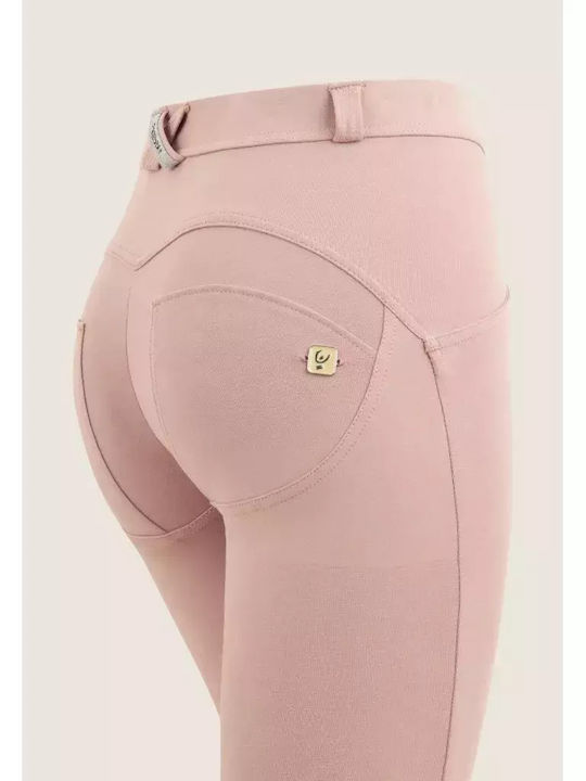 Women's Fabric Trousers Push-up Skinny Fit Pink