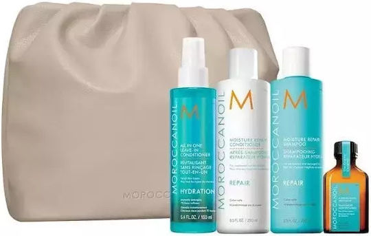 Moroccanoil Holiday Repair Set 2024 Set de tratament pentru păr pentru păr deteriorat cu Șampon, Balsam și Tratament 5buc